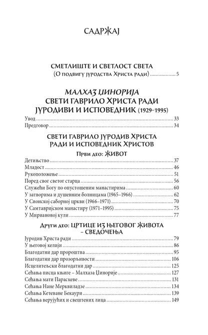 JURODIVI ČOVEK BOŽIJI Život i podvizi Svetog Gavrila Gruzijskog, knjiga