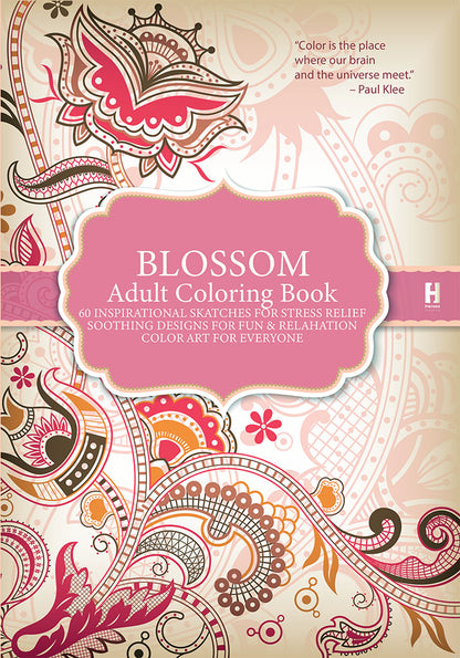 adult colouring book - blossom - креативна боенка за возрасни,предна корица на книгата