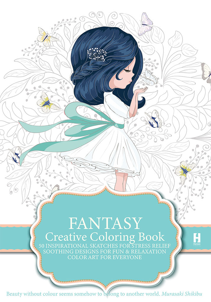 adult colouring book fantasy - креативна боенка за возрасни,предна корица на книгата