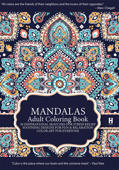adult colouring book - mandala - креативна боенка за возрасни,предна корица на книгата