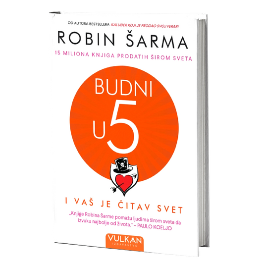 budni u pet i vaš je čitav svet - robin šarma, mokap knjige