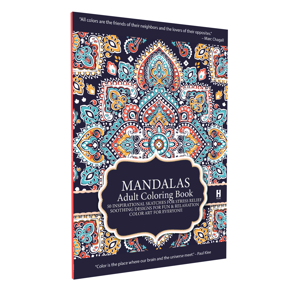 adult colouring book mandala, book mockup