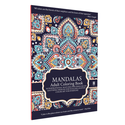 adult colouring book mandala, book mockup