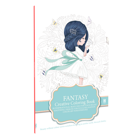 adult colouring book fantasy, book mockup