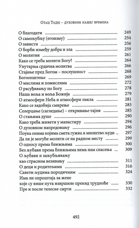 Otac Tadej - duhovnik našeg vremena, sadržaj knjige