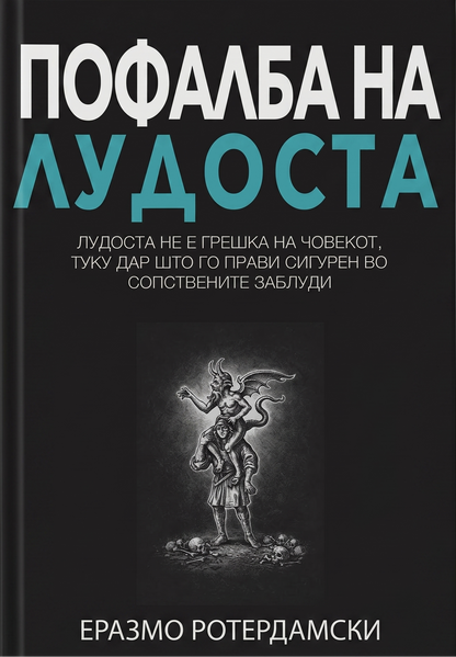 korica knigi Pofalba na ludosta Erazmo Roterdamski makedonski 