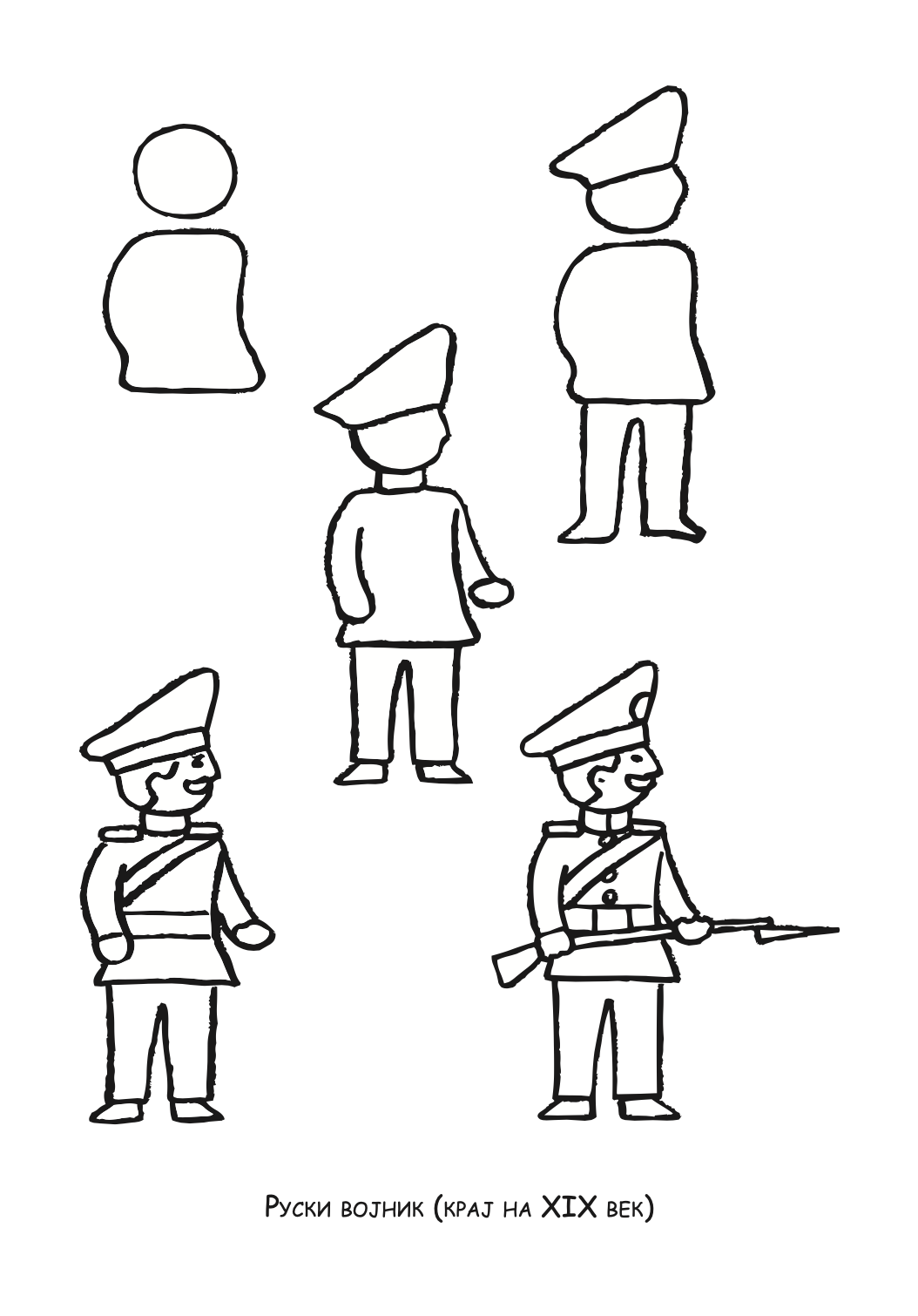 ајде да цртаме - луѓе и војници чекор по чекор - динара силверстова,текстуален одломок од книгата