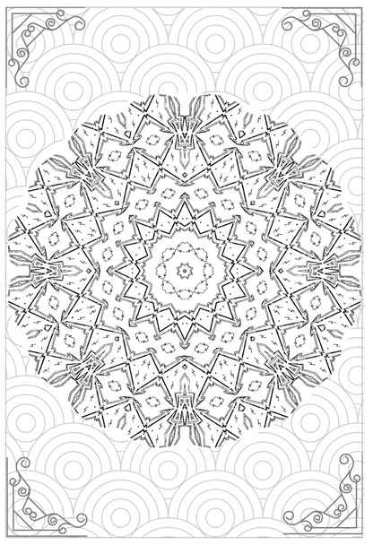 adult colouring book - mandala - креативна боенка за возрасни,текстуален одломок од книгата