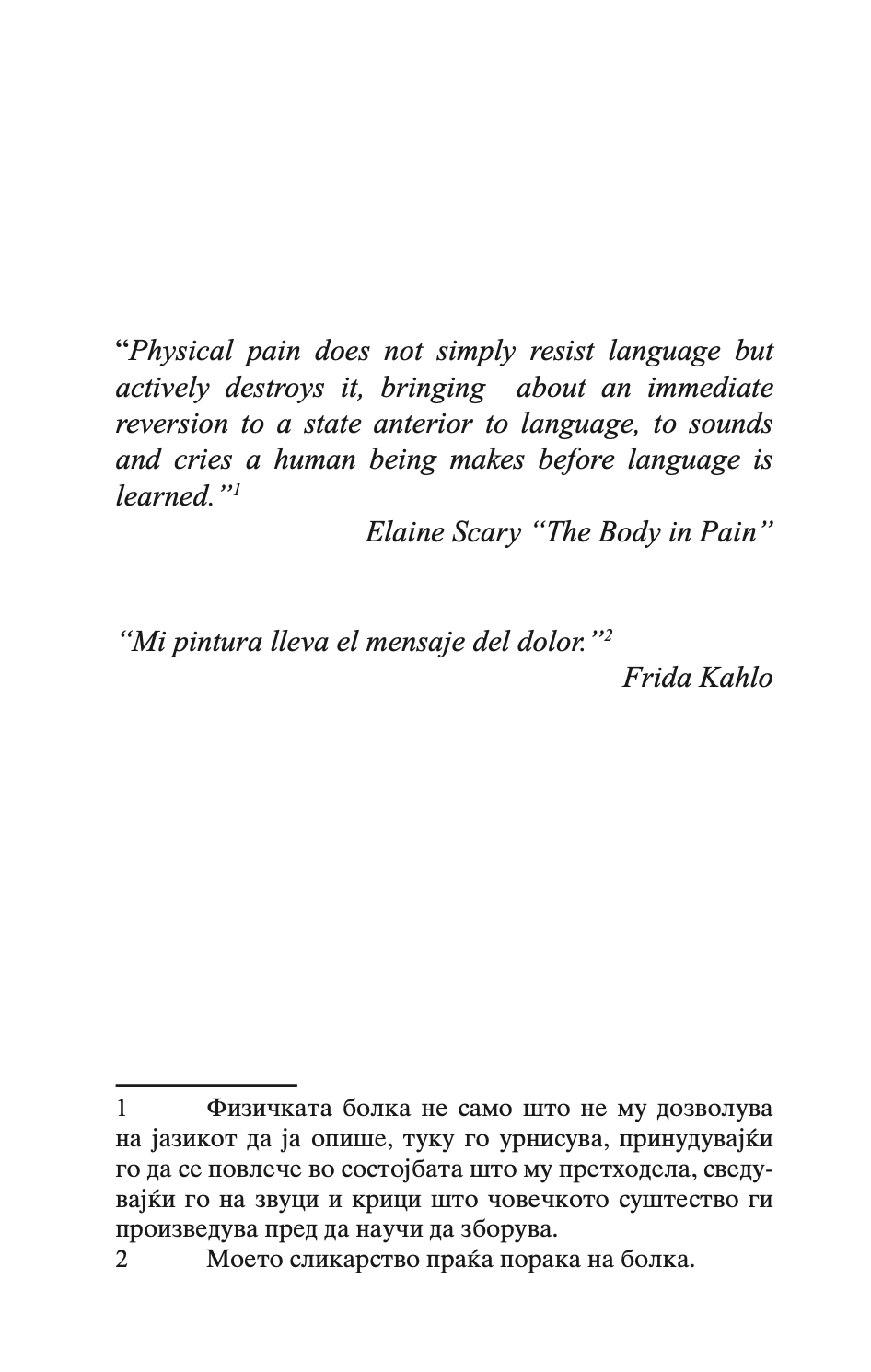 фрида - или за болката - славенка дракулиќ,Текстуален одломок од книгата
