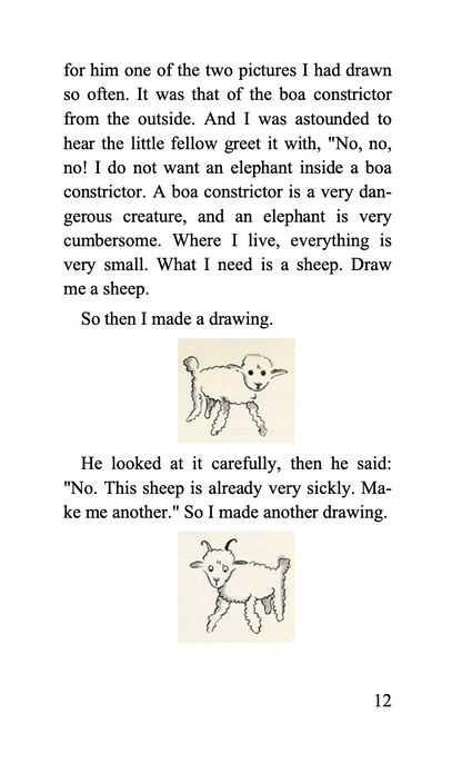 Text and illustration from an interior page of The Little Princ