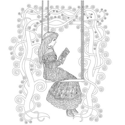 adult colouring book - blossom - креативна боенка за возрасни,текстуален одломок од книгата