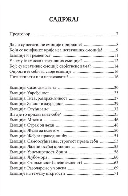 UPRAVLJANJE NEGATIVNIM EMOCIJAMA - Dmitrij Semenik, sadržaj knjige