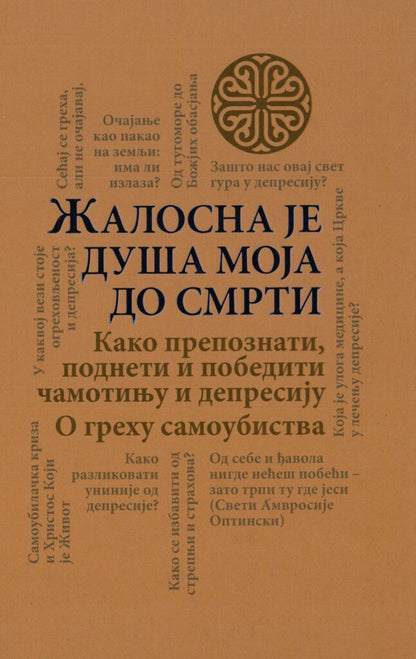 ŽALOSNA JE DUŠA MOJA DO SMRT Kako prepoznati, podneti i pobediti čamotinju i depresiju, korica knjige