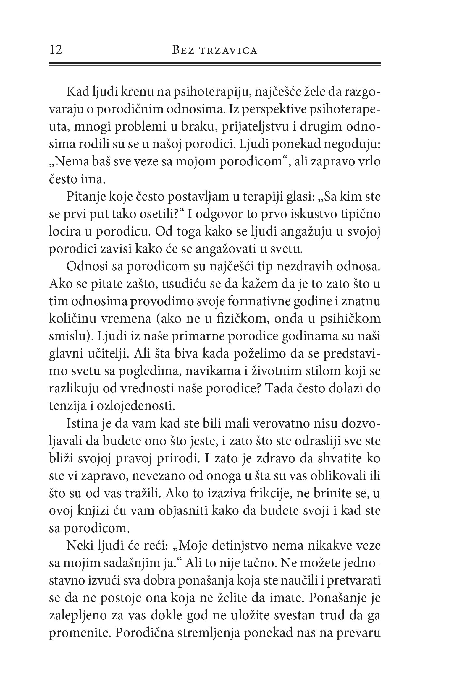 BEZ TRZAVICA Kako da izađete na kraj sa nezdravim porodičnim odnosima - Nedra Glover Tavab, tekstualni odlomak iz knjige