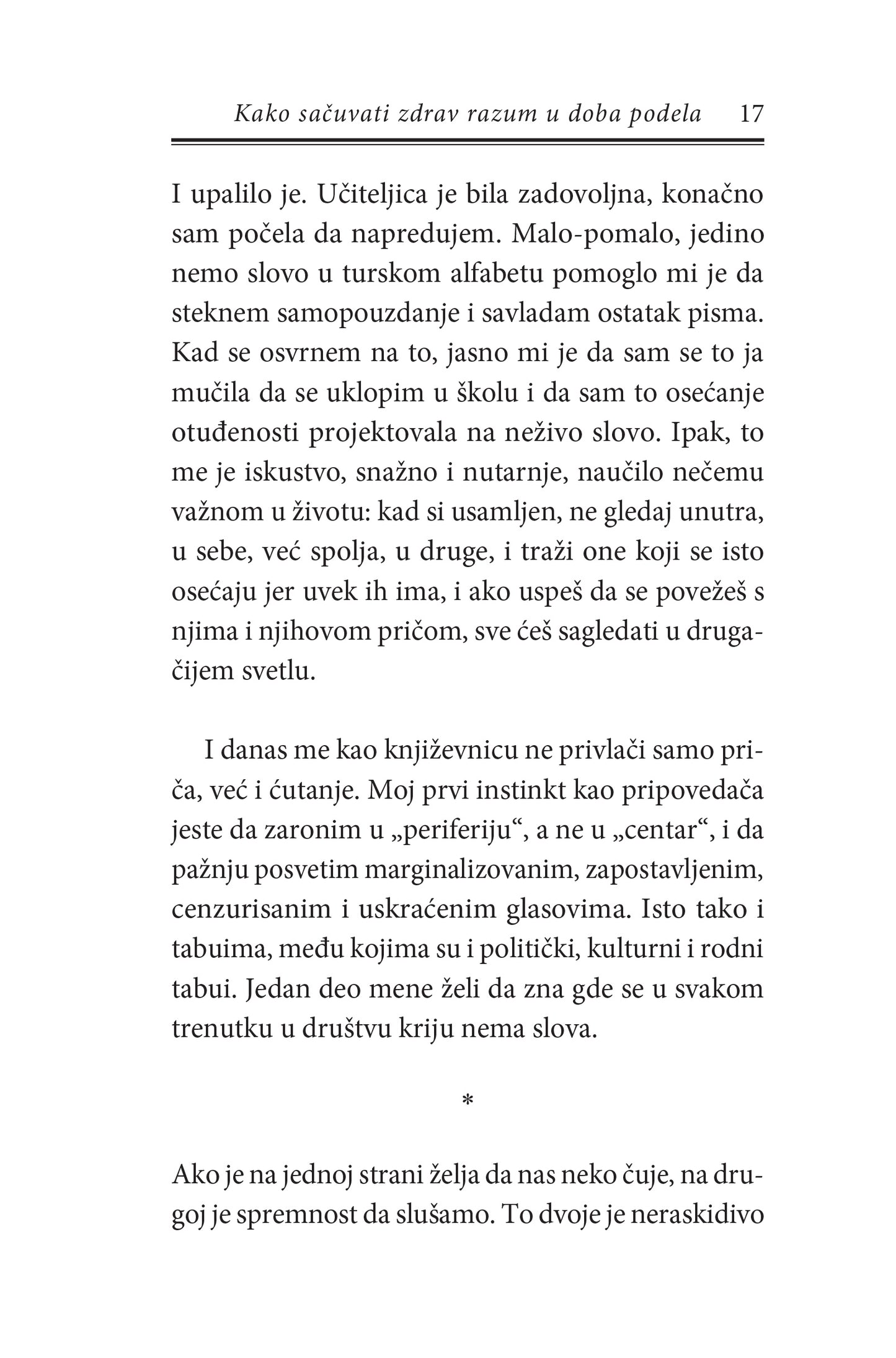 KAKO SAČUVATI ZDRAV RAZUM U DOBA PODELA - Elif Šafak