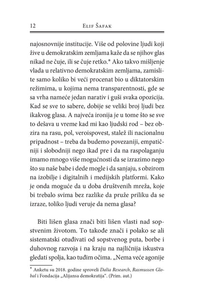 KAKO SAČUVATI ZDRAV RAZUM U DOBA PODELA - Elif Šafak