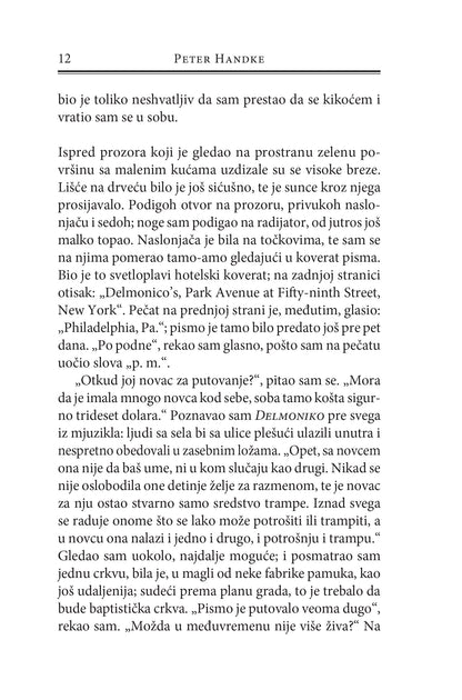 KRATKO PISMO ZA DUGI RASTANAK - Peter Handke