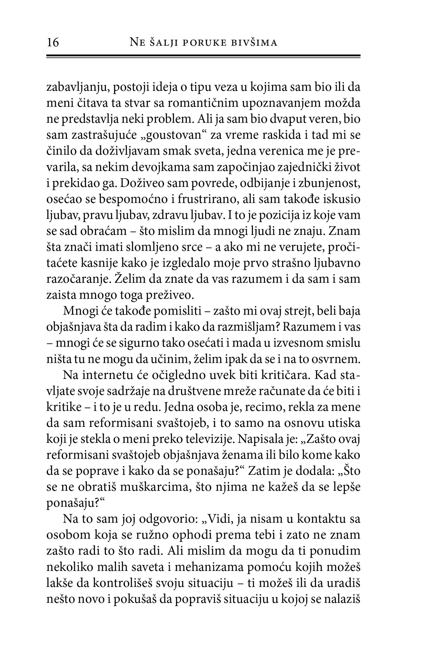 NE ŠALJI PORUKE BIVŠIMA i drugi saveti o ljubavi, seksu i zabavljanju - Nik Vajal, odlomak knjige