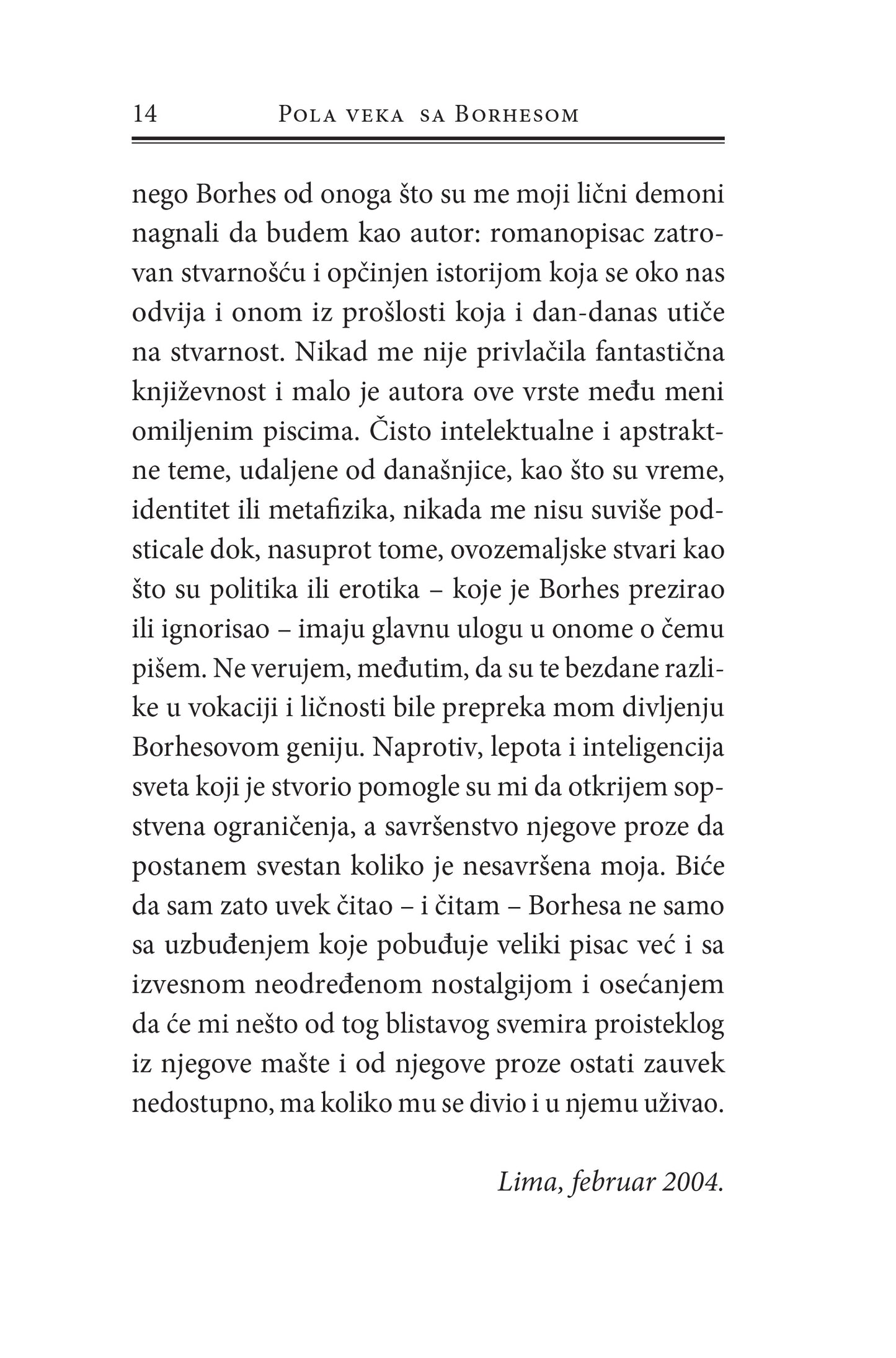 POLA VEKA SA BORHESOM - Mario Vargas Ljosa