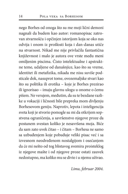 POLA VEKA SA BORHESOM - Mario Vargas Ljosa