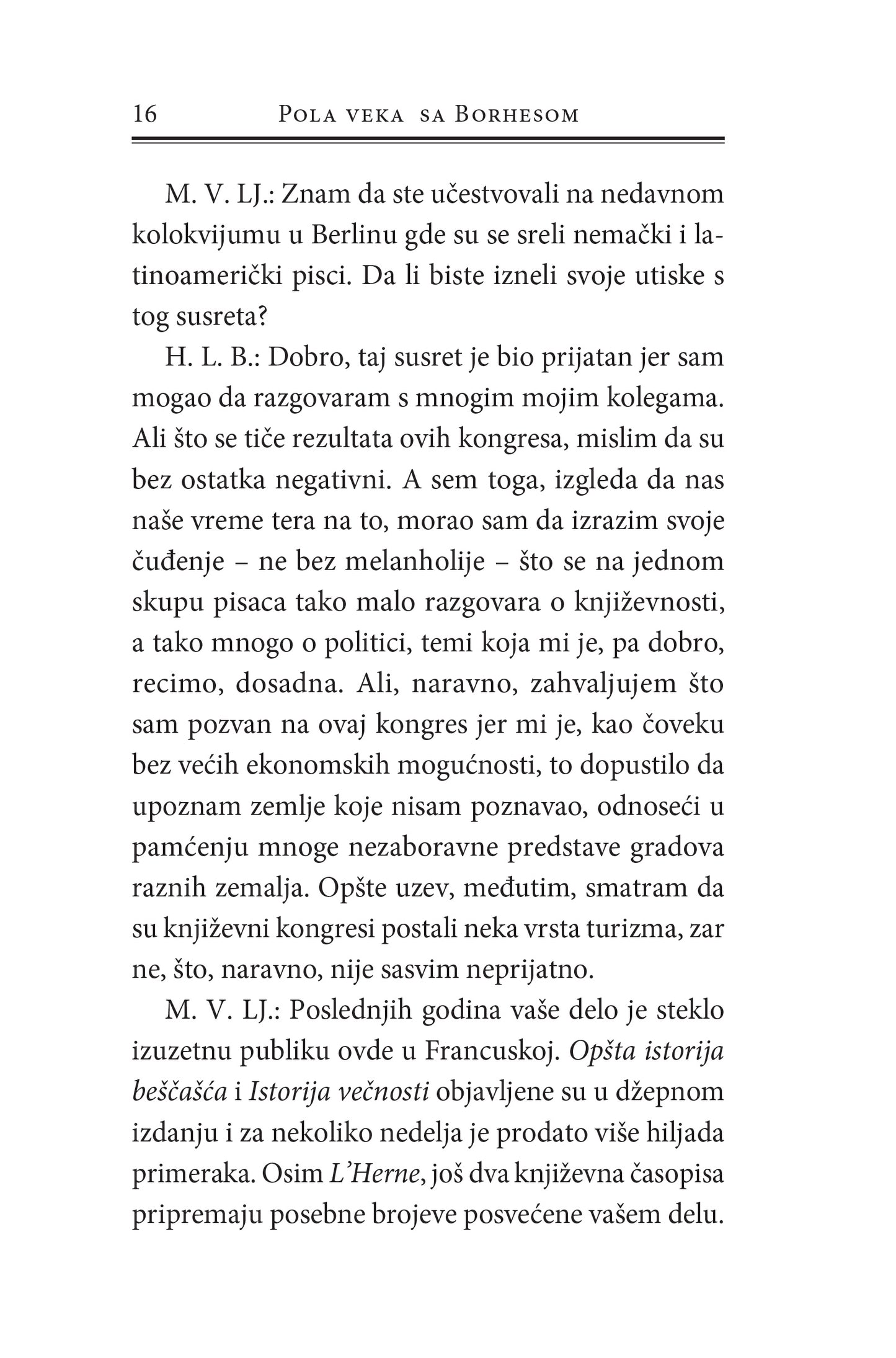 POLA VEKA SA BORHESOM - Mario Vargas Ljosa