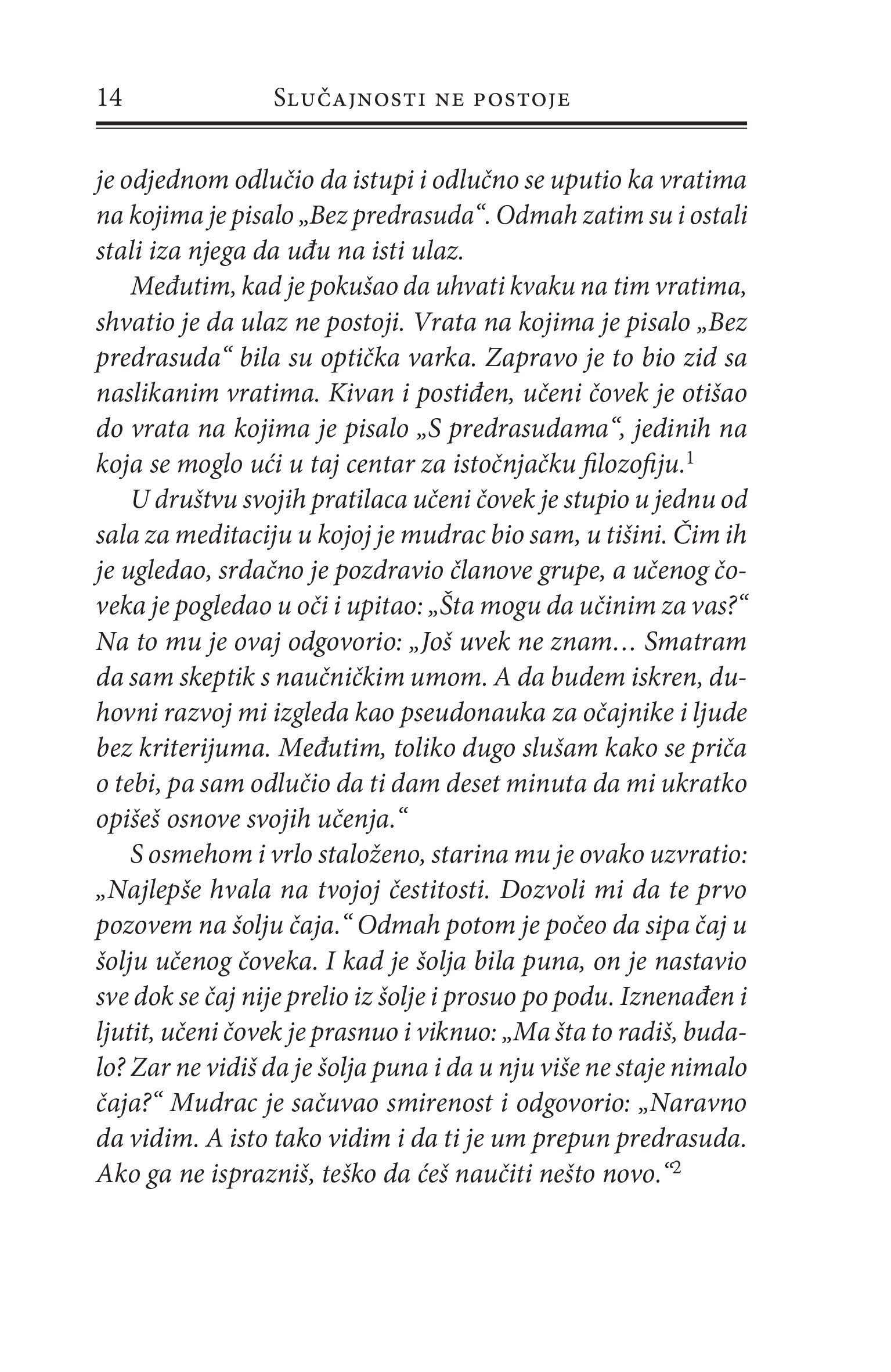 SLUČAJNOSTI NE POSTOJE duhovnost za skeptike - Borha Vilaseka, odlomak iz knjige