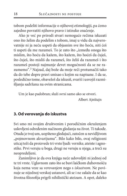 SLUČAJNOSTI NE POSTOJE duhovnost za skeptike - Borha Vilaseka, odlomak iz knjige