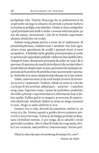 SLUČAJNOSTI NE POSTOJE duhovnost za skeptike - Borha Vilaseka, odlomak iz knjige