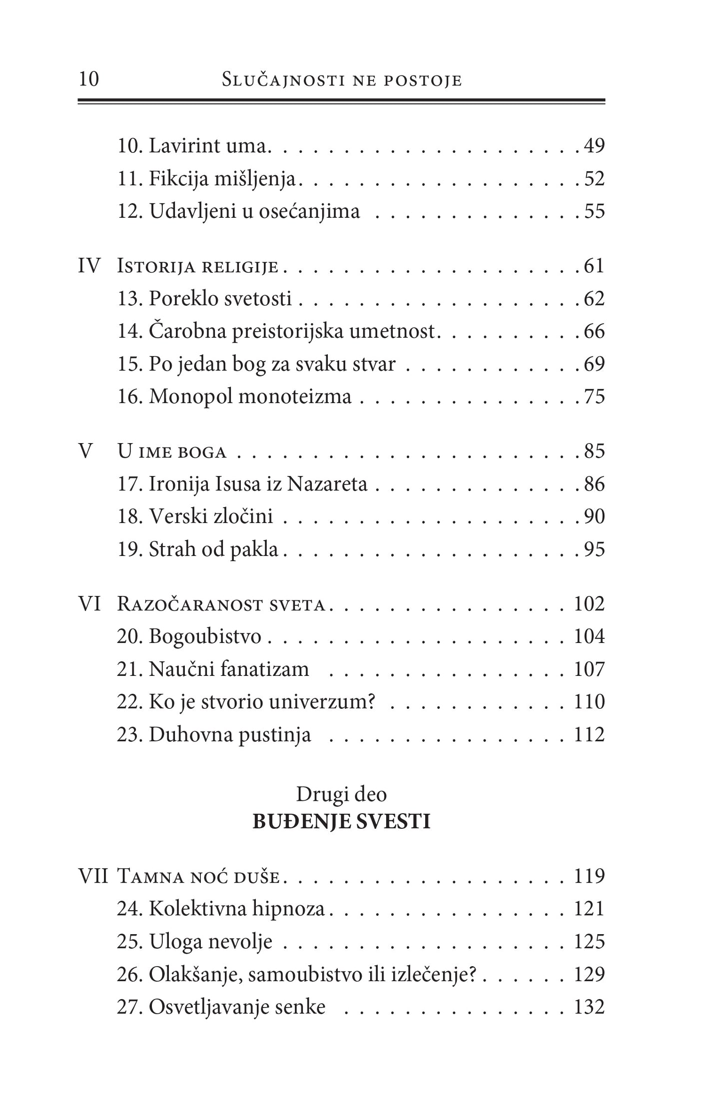 SLUČAJNOSTI NE POSTOJE duhovnost za skeptike - Borha Vilaseka, sadržaj iz knjige