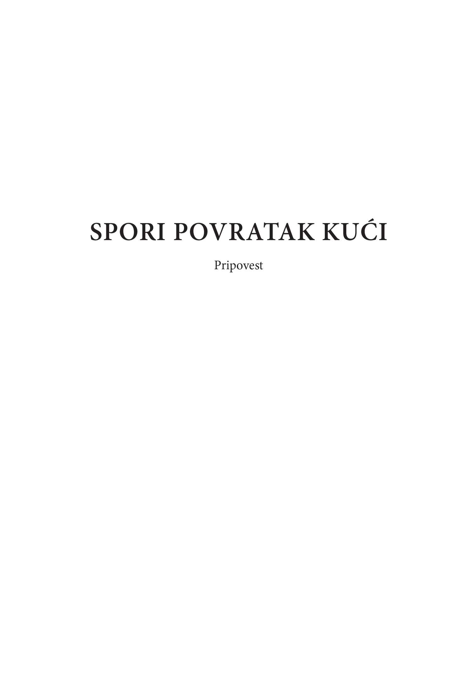 SPORI POVRATAK KUĆI - ČETVOROKNJIŽJE - Peter Handke