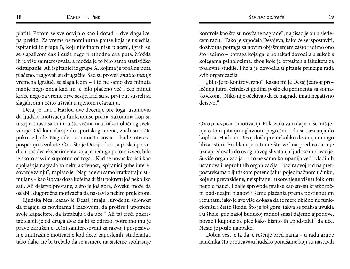 ŠTA NAS POKREĆE neočekivana istina o ljudskoj motivaciji - Danijel H.Pink