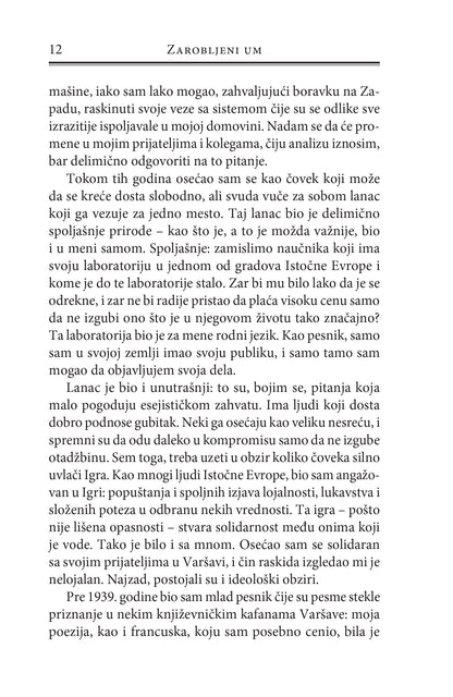 ZAROBLJENI UM - Česlav Miloš