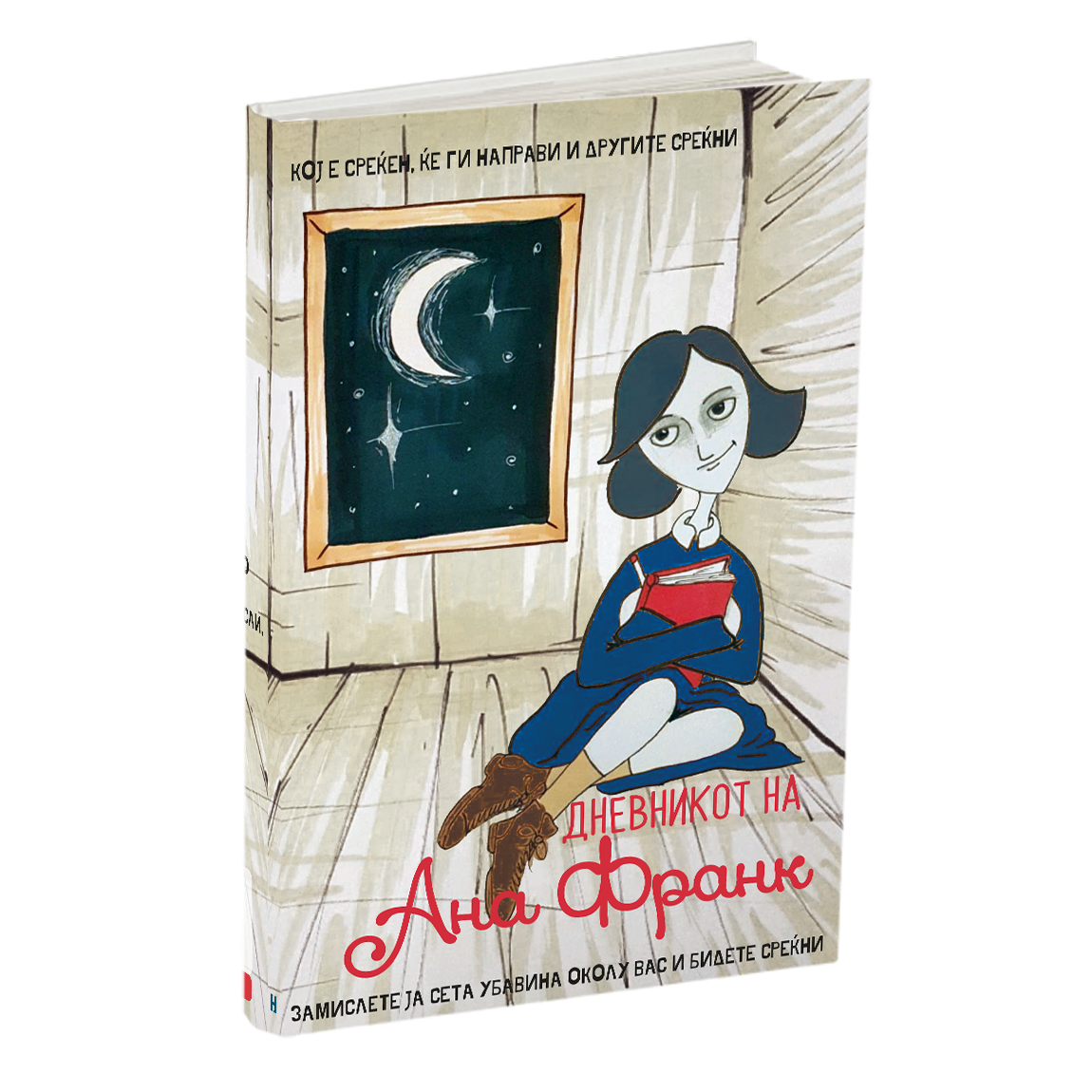 дневникот на ана франк, мокап на книгата