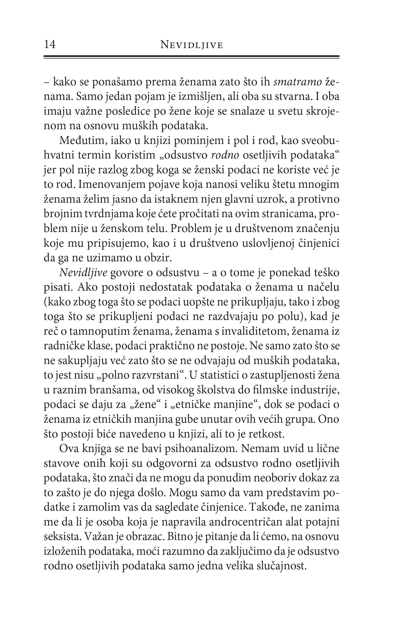 NEVIDLJIVE kako podaci kroje svet po meri muškaraca - Kerolajn Krijado Peres, tekstualni odlomak iz knjige