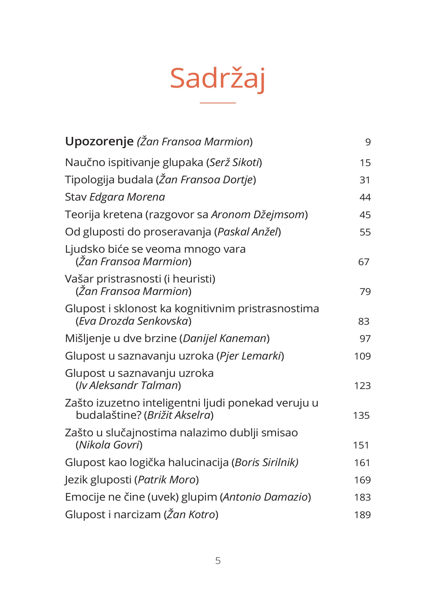 PSIHOLOGIJA GLUPOSTI - Žan Fransoa Marmion, sadržaj knjige